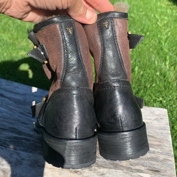 Trask Shearling Lined Moto Boots Brenna - Picture 8 of 13